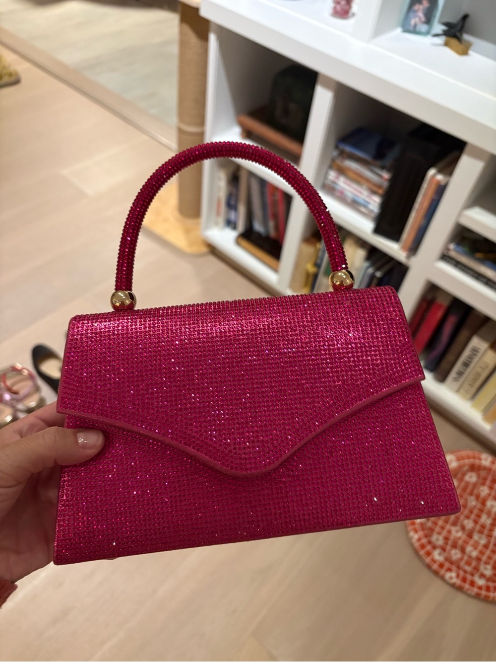 Sparkling Hot Pink Top-Handle Mini Bag